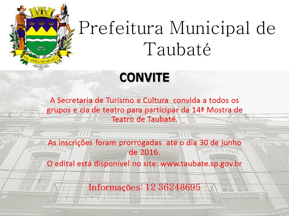 Prefeitura Municipal de Taubaté. convite2